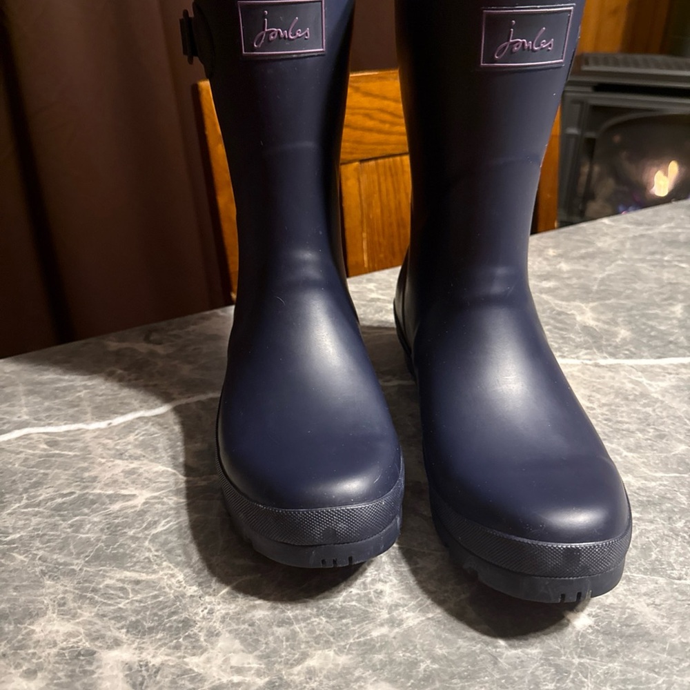 Joules Women Welly Rain Boots Mid-Calf French Navy Blue Size 10